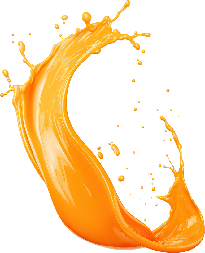 Orange juice splash isolated.