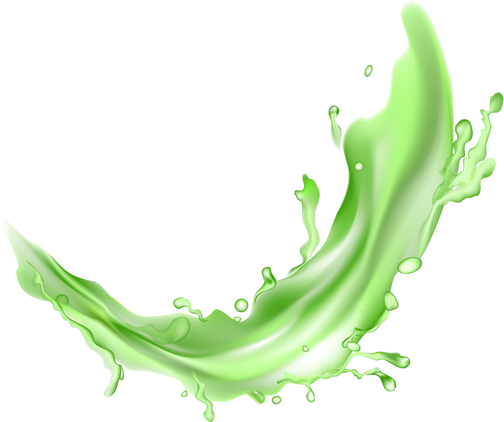 illustration of a stain of juice, a splash of green liquid